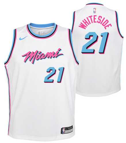 Nike Heat 21 Hassan Whiteside White City Edition Swingman Stitched NBA Jersey